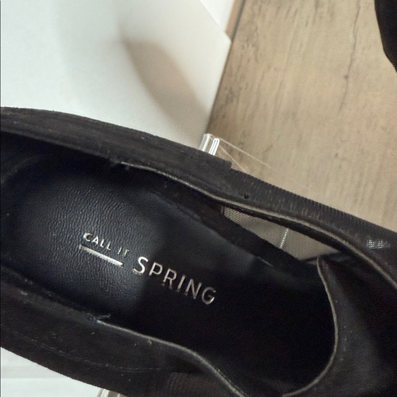 Call It Spring Black Lace-Up  Mesh panel Mary Jane Heels US8/EU 39 - Picture 2 of 6